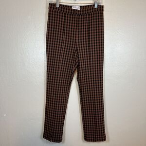 Urban Outfitters Brown Black Tessa Plaid Notched Pants Size 10